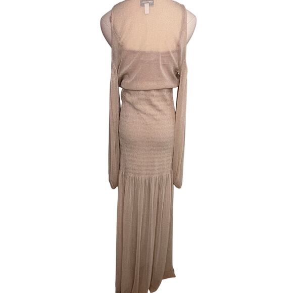 Alice McCall Spell Gown Maxi Dress nude neutral metallic knit mesh Size 4 - Picture 8 of 13